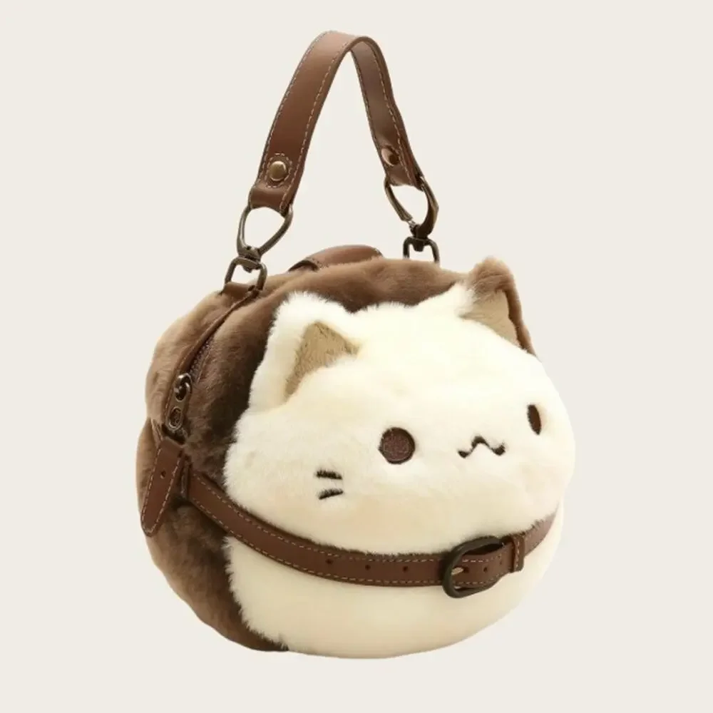 Cute Cat Plush Bag Stuffed Animals Bag Gifts Satchel Bag Casual Shoulder Bag